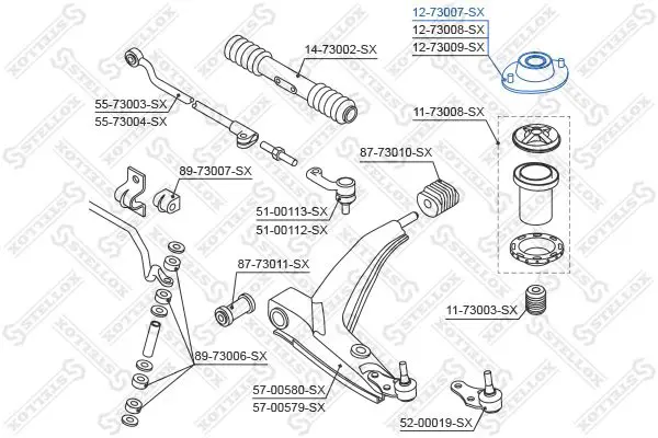 Handler.Part Top strut mounting Stellox 1273007SX 2