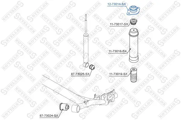 Handler.Part Top strut mounting Stellox 1273014SX 2