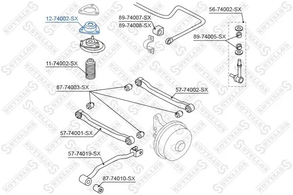 Handler.Part Top strut mounting Stellox 1274002SX 2