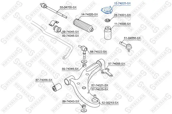 Handler.Part Top strut mounting Stellox 1274025SX 2