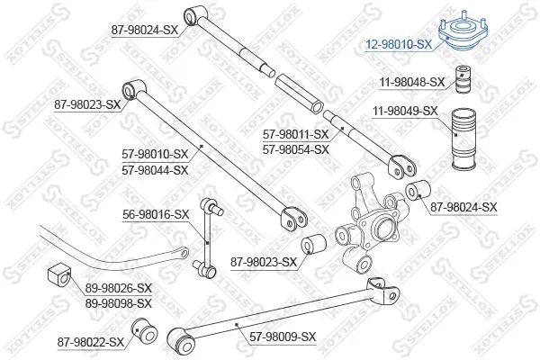 Handler.Part Top strut mounting Stellox 1298010SX 2