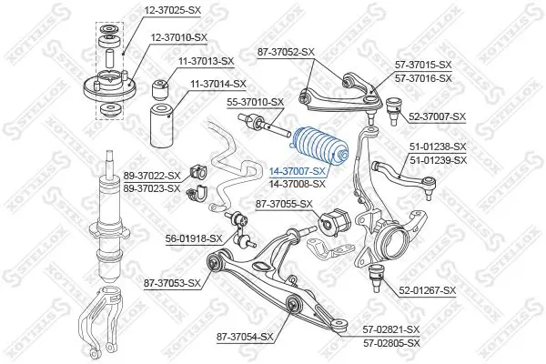 Handler.Part Bellow, steering Stellox 1437007SX 2