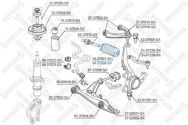 Handler.Part Bellow, steering Stellox 1437008SX 2