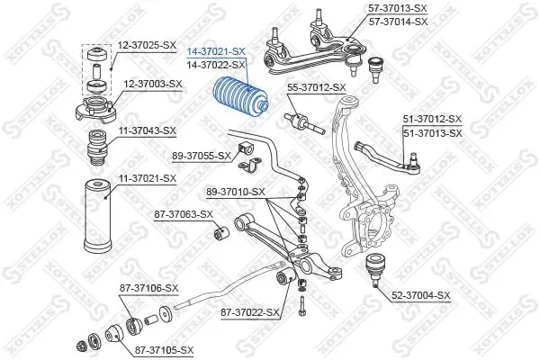 Handler.Part Bellow, steering Stellox 1437021SX 2