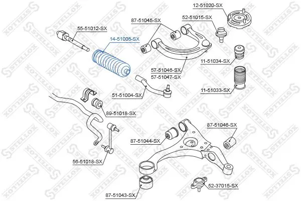 Handler.Part Bellow, steering Stellox 1451006SX 1