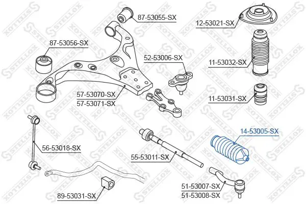 Handler.Part Bellow, steering Stellox 1453005SX 1