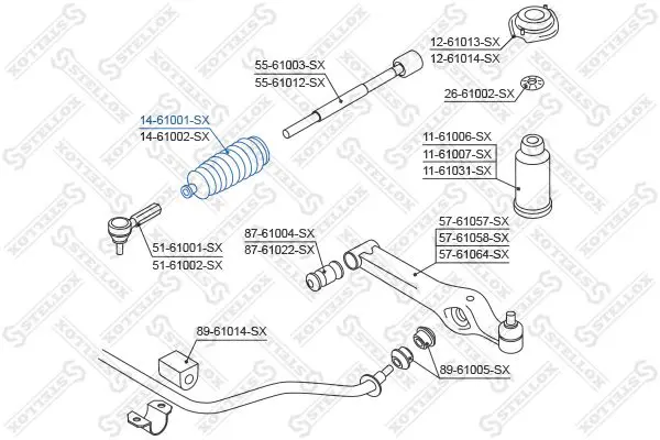 Handler.Part Bellow, steering Stellox 1461001SX 2