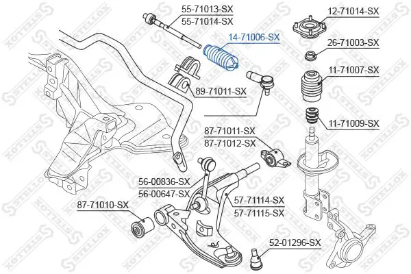 Handler.Part Bellow, steering Stellox 1471006SX 2