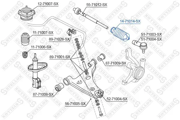 Handler.Part Bellow, steering Stellox 1471014SX 2