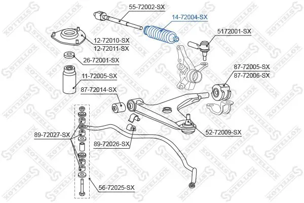 Handler.Part Bellow, steering Stellox 1472004SX 2