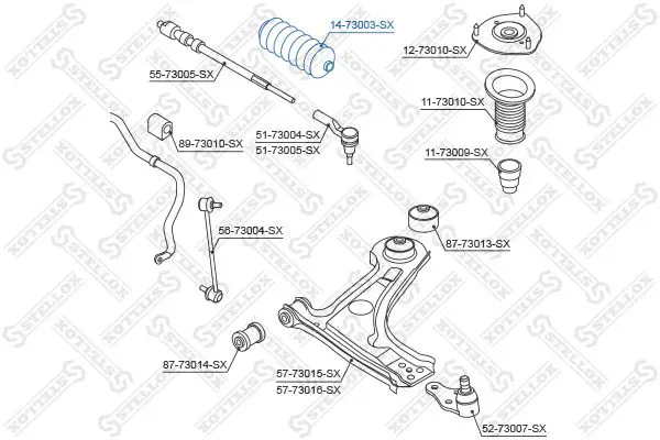 Handler.Part Bellow, steering Stellox 1473003SX 1