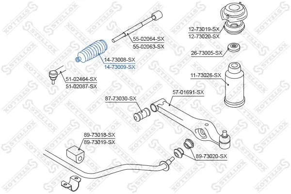 Handler.Part Bellow, steering Stellox 1473009SX 1