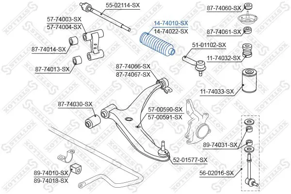 Handler.Part Bellow, steering Stellox 1474010SX 2