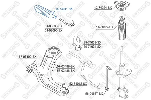 Handler.Part Bellow, steering Stellox 1474011SX 1