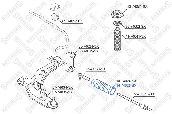 Handler.Part Bellow, steering Stellox 1474025SX 1