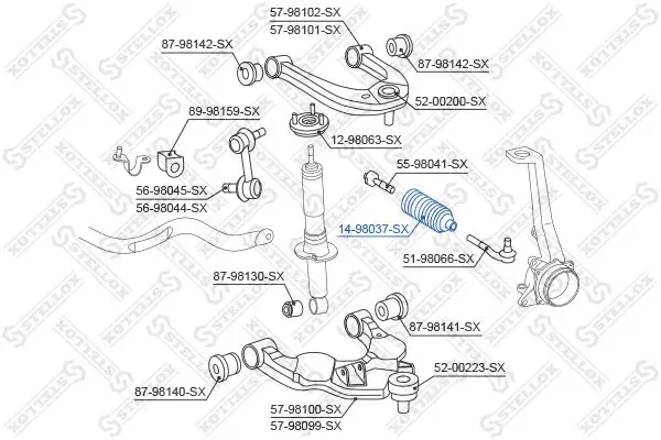 Handler.Part Bellow, steering Stellox 1498037SX 2