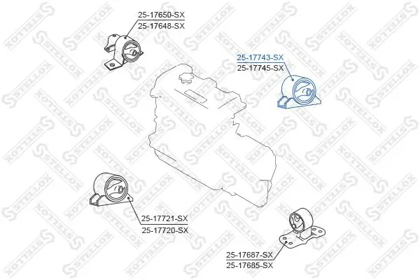 Handler.Part Engine mounting Stellox 2517743SX 2