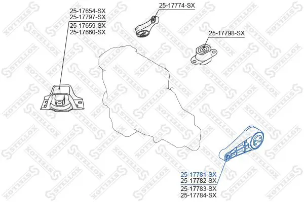 Handler.Part Engine mounting Stellox 2517781SX 2