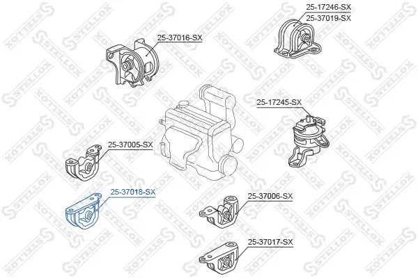 Handler.Part Engine mounting Stellox 2537018SX 2