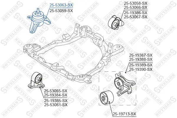 Handler.Part Engine mounting Stellox 2553063SX 2