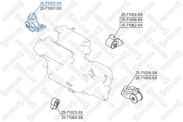 Handler.Part Engine mounting Stellox 2571025SX 2