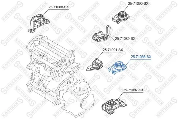 Handler.Part Engine mounting Stellox 2571086SX 2