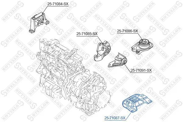 Handler.Part Engine mounting Stellox 2571087SX 2