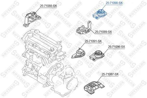 Handler.Part Engine mounting Stellox 2571090SX 2