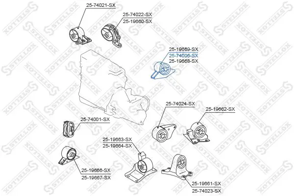 Handler.Part Engine mounting Stellox 2574006SX 2