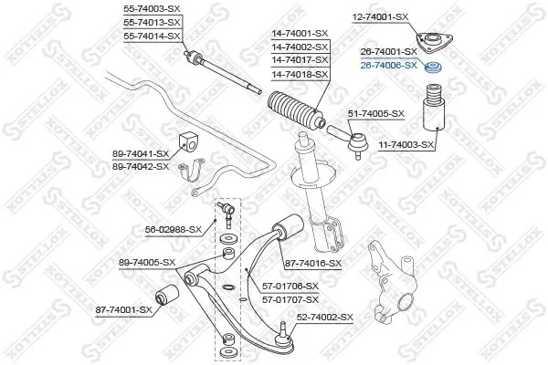 Handler.Part Anti-friction bearing, suspension strut support mounting Stellox 2674006SX 2