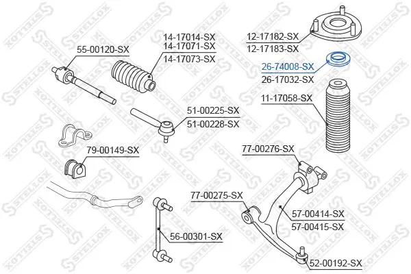 Handler.Part Anti-friction bearing, suspension strut support mounting Stellox 2674008SX 2