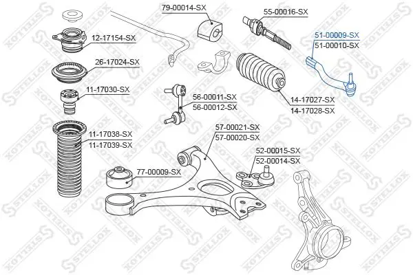 Handler.Part Tie rod end Stellox 5100009SX 2