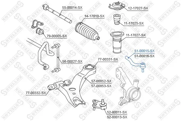 Handler.Part Tie rod end Stellox 5100015SX 2