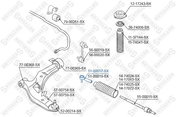 Handler.Part Tie rod end Stellox 5100017SX 1