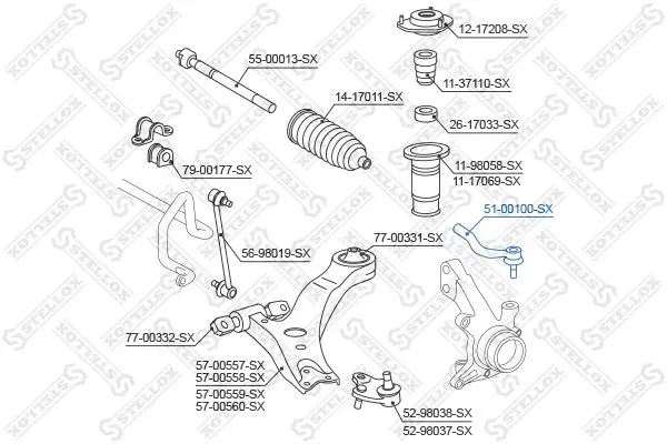 Handler.Part Tie rod end Stellox 5100100SX 2