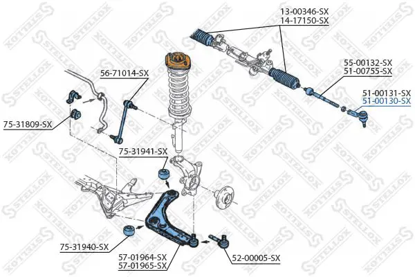 Handler.Part Tie rod end Stellox 5100130SX 2