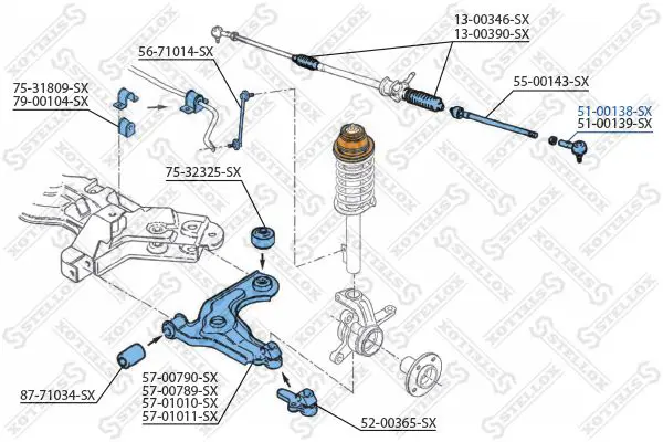 Handler.Part Tie rod end Stellox 5100138SX 2