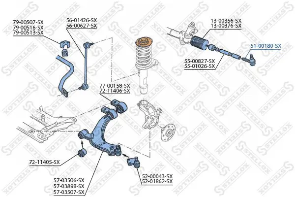 Handler.Part Tie rod end Stellox 5100180SX 2