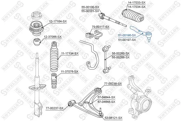 Handler.Part Tie rod end Stellox 5100196SX 2