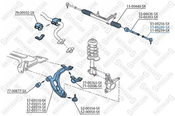 Handler.Part Tie rod end Stellox 5100240SX 2