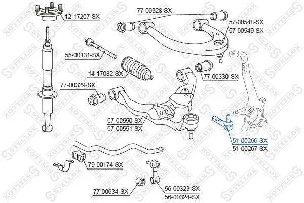 Handler.Part Tie rod end Stellox 5100266SX 1