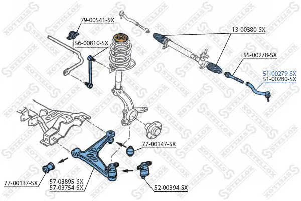 Handler.Part Tie rod end Stellox 5100279SX 2