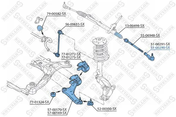 Handler.Part Tie rod end Stellox 5100290SX 2