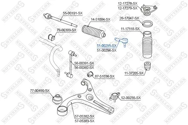 Handler.Part Tie rod end Stellox 5100295SX 2