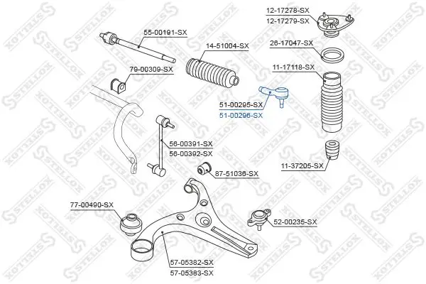 Handler.Part Tie rod end Stellox 5100296SX 2