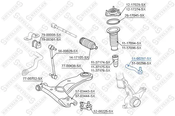 Handler.Part Tie rod end Stellox 5100297SX 2