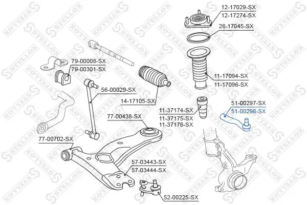 Handler.Part Tie rod end Stellox 5100298SX 2