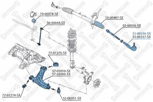 Handler.Part Tie rod end Stellox 5100336SX 2