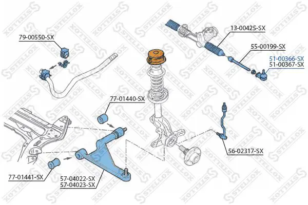 Handler.Part Tie rod end Stellox 5100366SX 2