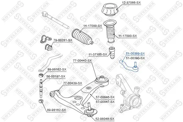 Handler.Part Tie rod end Stellox 5100389SX 2